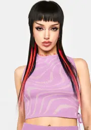 [Another Girl] Lurex Swirl Tie Side Knit Top
