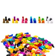 Board Game Meeples and Pawns Figure Set 24pcs - Classic Tabletop Markers