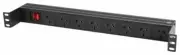 Recessed Rack Mount Power Board 8 Way 19" 1RU Strip Rail Powerboard PDU +Switch