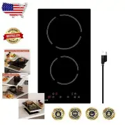 Portable Electric Cooktop with Touch Controls & Hot Surface Indicator - 2 Burner