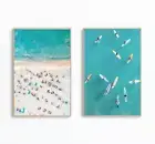 Set Of 2 Coastal Beach Prints, Surf Print, Surf Wall Art, Aerial Wall Art, Beach