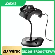 Zebra DS2208-SR00007ZZWW 2D Wired Handheld Barcode Scanner w/ USB Cable & Stand
