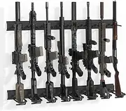 Upbci Gun Rack Wall Mount, Aluminium Alloy Gun Racks for Wall, Adjustable 4/8/12 Slot Indoor Gun Racks Securely Hold Shotguns Rifles Rack