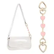Bag Extender Chain, 1 Pcs Purse Strap Heart Shape Chain, Pink