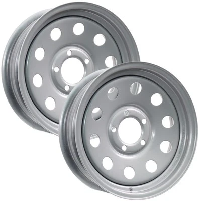 eCustomrim Two Boat Trailer Rims Wheels 15 in. 15X6 5 Lug Silver Modular Design
