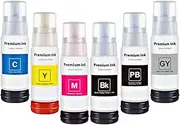 552 T552 Ink Refill Bottles Replacement for Epson 552 T552 T552920 Used for Epson EcoTank Photo ET-8550 ET-8500 Printers (1Black, 1Photo Black, 1Cyan, 1Magenta, 1Yellow, 1Gray, 6-Pack 600ML Dye Ink)