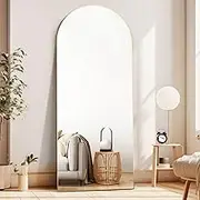 CASSILANDO Arched Full Length Mirror 165 × 60cm, Floor Big Standing Mirror, Against Wall for Bedroom,Dressing and Wall-Mounted Thin Frame Mirror, Gold