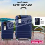 Lightweight Luggage Suitcase Trolley Set 2PCS Travel Storage Organiser Navy Blue