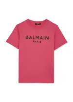 Balmain Kids Logo-appliquéd Cotton T-shirt (4-10 Years) - Pink Fuchsia - 10YR (10 Years) 10YR (10 years)