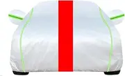 Car Cover Waterproof for VW Polo(1996-2023), Full Car Cover Outdoor Sun Rain Dust Scratch All Weather Protection Durable UV Resistant with Reflective Strips Car Covers(Silver Red,Thin)