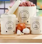 Farmhouse Set Of 3 Produce Canisters