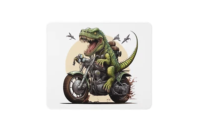 T - Rex On Motorbike Style 1 Non Slip Mouse Mat / Mouse Pad