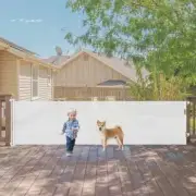 Extra Wide 140" Retractable Baby & Pet Safety Gate Indoor/Outdoor White