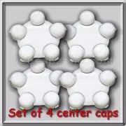Set of 4 White Dodge Intrepid Center Caps, Hubcaps Fits Polycast Intrepid Wheel
