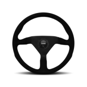 MOMO Montecarlo Black Alcantara 320MM Steering Wheel w/ Black Stitching New