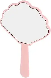 VICASKY Handheld Shell Mirror with Handle Portable Makeup Mirror for Women Compact Design for Travel and Daily Use High Definition Clarity for Quick Touch Ups