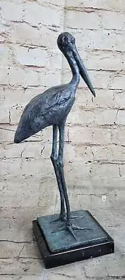 Hand Made Solid Bronze Sculpture Stork by Bugatti Home Office Decoration Figure