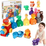 Farm Animals Montessori Train Set Toys, Sorting Counting Matching Educational Le