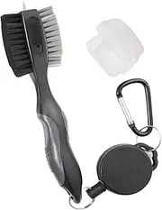 Lesunsul Golf Club Brushes, Golf Cleaning Tool, with Retractable Cleaning Nails, Nylon and Wire Bristles Oversize Double Brush Head with 2ft Retractable Zip-line Metal Buckle