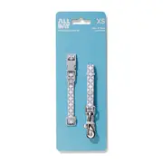 All Day Dot S Dog Collar & Lead Set Grey XSmall
