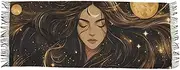 [AIXIWAWA] Women's Pashminas Scarf Fantasy Celestial Woman Print, Shawls Wrap Lightwight with Tassel for Evening Dress Dinner Party, Multicolor