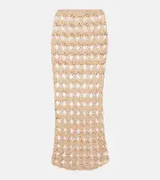 [Anna Kosturova] Anna Kosturova Rosette crochet cotton maxi skirt AU 14 gold