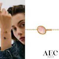 在飛比找博客來優惠-AEC PARIS 巴黎品牌 白鑽粉水晶手鍊 簡約金手鍊 C