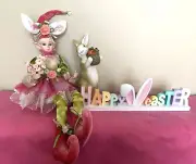 Cynthia Rowley Easter Elf Shelf Sitter Doll 24" W/flowers NWT