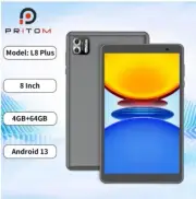 PRITOM L8 Plus 8inch Android 13 Tablet 8-Core 1.80GHz 8GB 64GB Gray