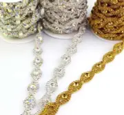 Oval Eye Rhinestone Chain Clothing Crystal Trim Garment Craft Accessories 1Yard