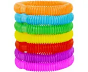 7Pcs Fidget Pop Tube Pip Sensory Stress Game Relief Toys Kids Tools Men Women Chain