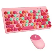 Wireless Keyboard and Mouse Combo 2.4GHz Cute Keyboard with Slim Mouse Mini 8...