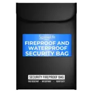 SereneLife Fireproof & Waterproof Security Bag w/ Interior Pockets & Compartment