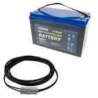Kings 115AH Deep Cycle AGM Battery + 6m Solar Extension Lead