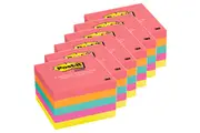 6 Packs Post-It 654 Sticky Notes 76x76mm Square Capetown Assorted Bright Colours Pack 5