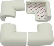 4 Pack Soft Foam Baby Proofing Corner Guards & Edge Protectors, Pre-Taped Table Corner Protector, Children Safety Furniture Desk Bumper, Cushion for Sharp Corners, L Type,White