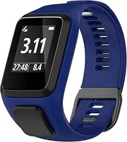 [Turnwin] Band intended for Tomtom Runner 2/3, Spark 3, Golfer 2, Adventurer - Silicone Replacement Strap Bracelet Wristband - GPS Smart Watch Accessories (Deep Blue)