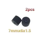 2pcs 7mmx6x1.5 Pinch Roller Wheel Belt Pulley Rubber Audio Cassette Deck Tape