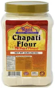 Rani Chapati Flour (100% Pure Whole Wheat Atta) 48oz (3lbs) 1.36kg PET Jar