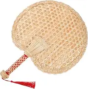 OSOLADY Hand Woven Fan Summer Handheld Fan Chinese Style Fan Handmade Weaving Paddle Fan Cooling Fan