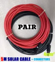 2 x 5m 4mm² Solar Cable Connectors Wire From Solar Panel Plug to Regulator Lead