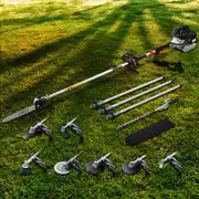 12" Bar Giantz 65CC Pole Chainsaw Hedge Trimmer Brush Cutter Whipper Snipper 9 IN 1 MultiTool Saw