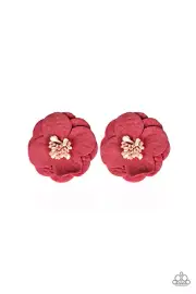 Paparazzi: Serene In Sweet Pea - Pink Hair Clips