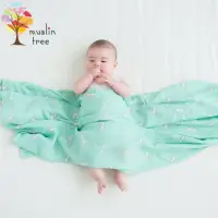 在飛比找momo購物網優惠-【JoyNa】Muslintree童趣系雙層紗布包巾嬰兒空調