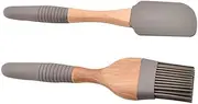 5-Piece Silicone Baking Tool Set Heatproof Handles Scraper Oil Brush for Professional Cooking