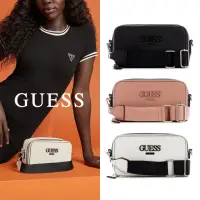 在飛比找momo購物網優惠-【GUESS】經典素面LOGO寬背帶斜背包(三色任選)