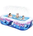 Inflatable Kiddie Swimming Pool Snorkeling/Water Splash Sprinklers - 95 Inches