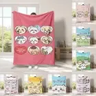 Cute Jiicawa Flannel Nap Blanket Sofa Sheet Blanket Air Conditioning Blanket