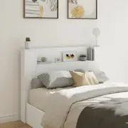 vidaXL Headboard Cabinet with LED White 140x16.5x103.5 cm