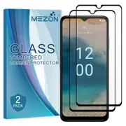 [Pack of 2] Full Coverage Nokia G21 Tempered Glass Crystal Clear Premium 9H HD Screen Protector by MEZON (Nokia G21, 9H Full)